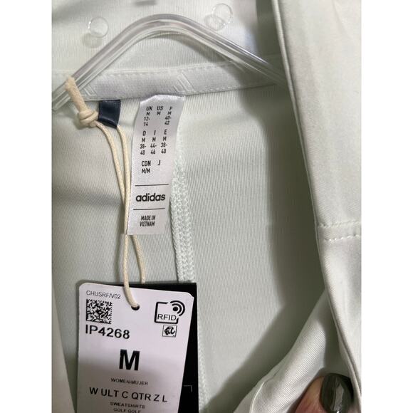 NWT Adidas size medium light green 1/2 zip pullover golf top shirt - Picture 2 of 4